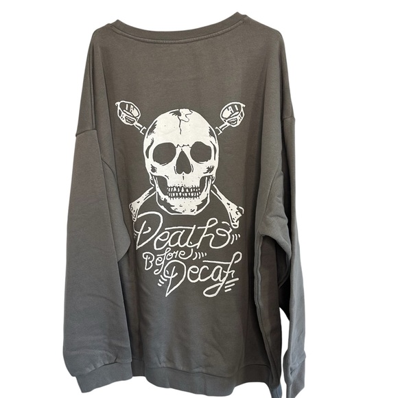 Dutch Bros XL+4X RARE NEW IN PACKAGE “Death By Decaf” Gray Hoodie DB 1992 - Picture 3 of 5